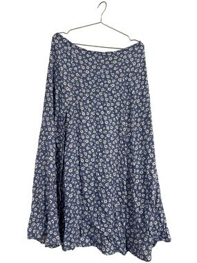 Reformation Blue Floral Maxi Skirt